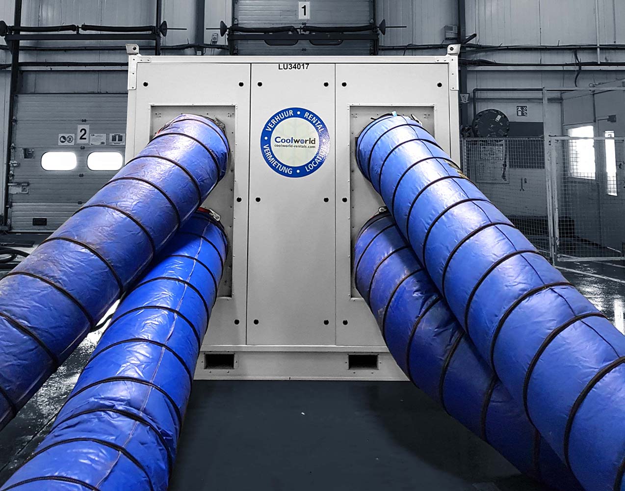 Rental air handlers_LU34 with air hoses